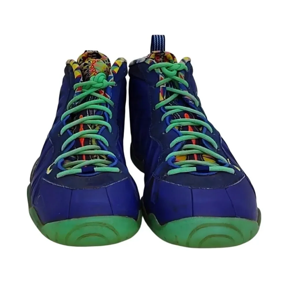 Nike Little Posite One ASN Big Boys Pre-owned Blue & Green Sneakers - sz. 6Y